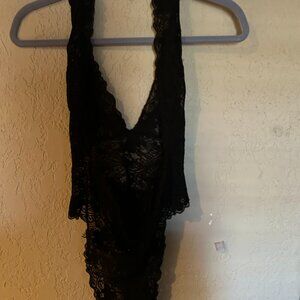 Black Sheer Lace Teddy